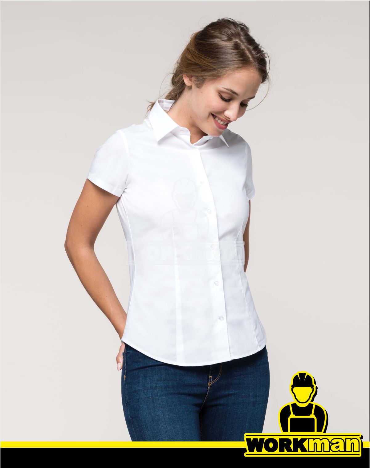 Dámska strečová košeľa s krátkym rukávom K532 Kariban