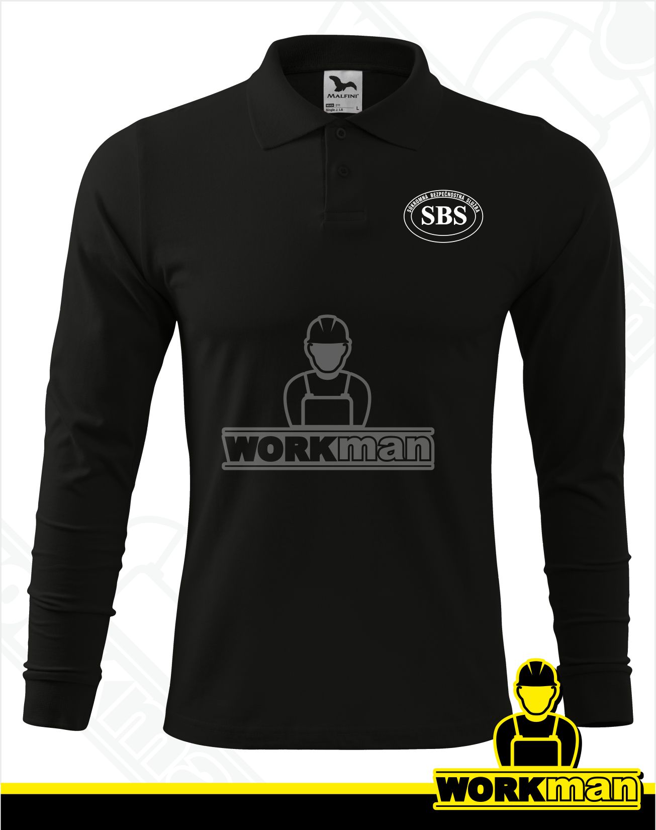 Polokošeľa s dlhým rukávom SBS-SECURITY 180g