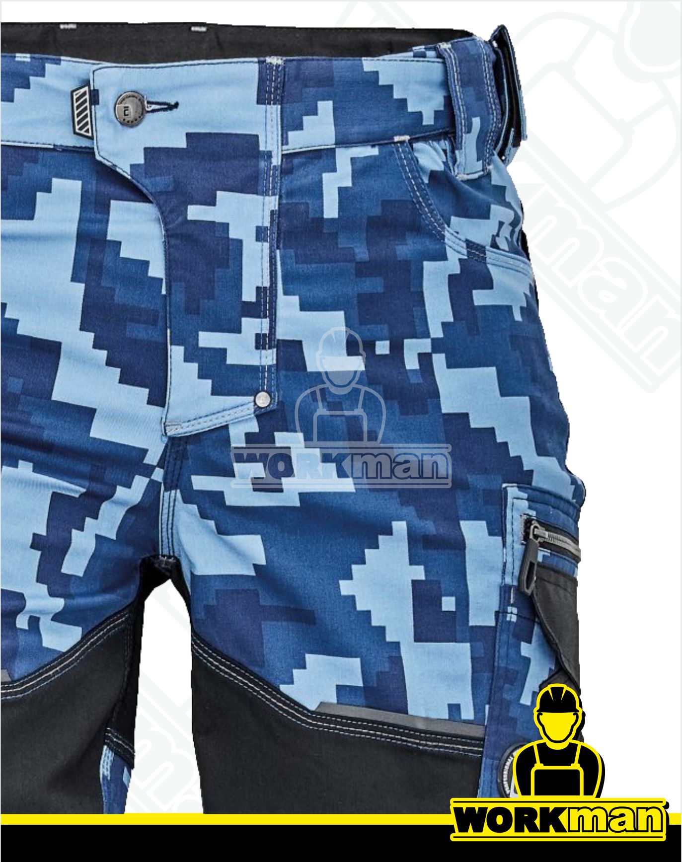 Strečové montérkové šortky NEURUM CAMOUFLAGE Červa