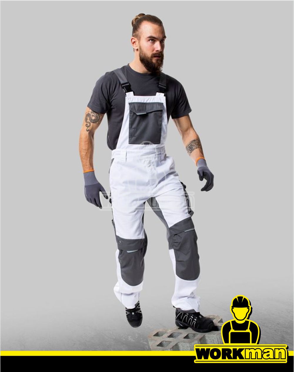 Montérkové nohavice SUMMER s náprsenkou ARDON biela