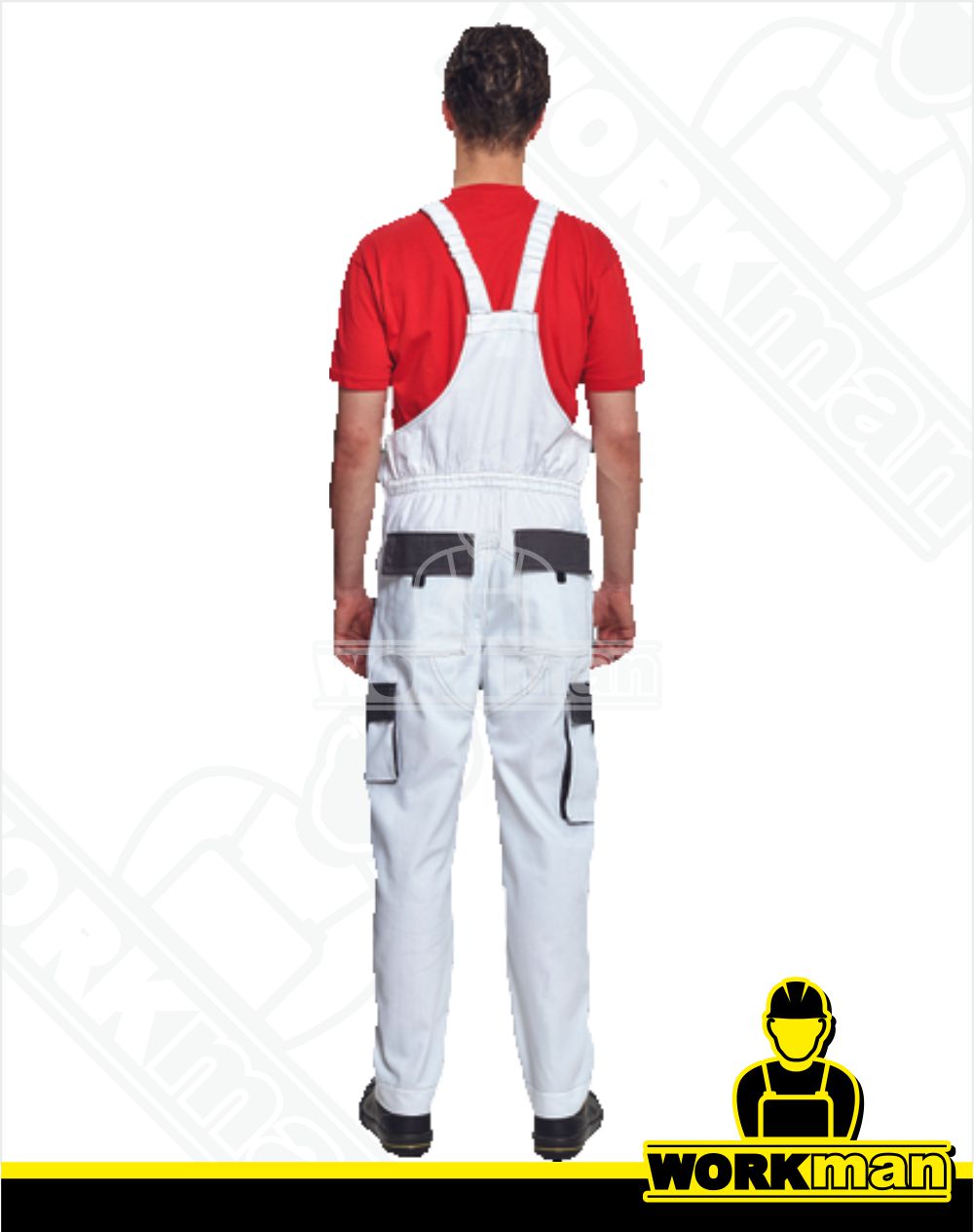 Montérkové nohavice MAX SUMMER s náprsenkou Červa biela