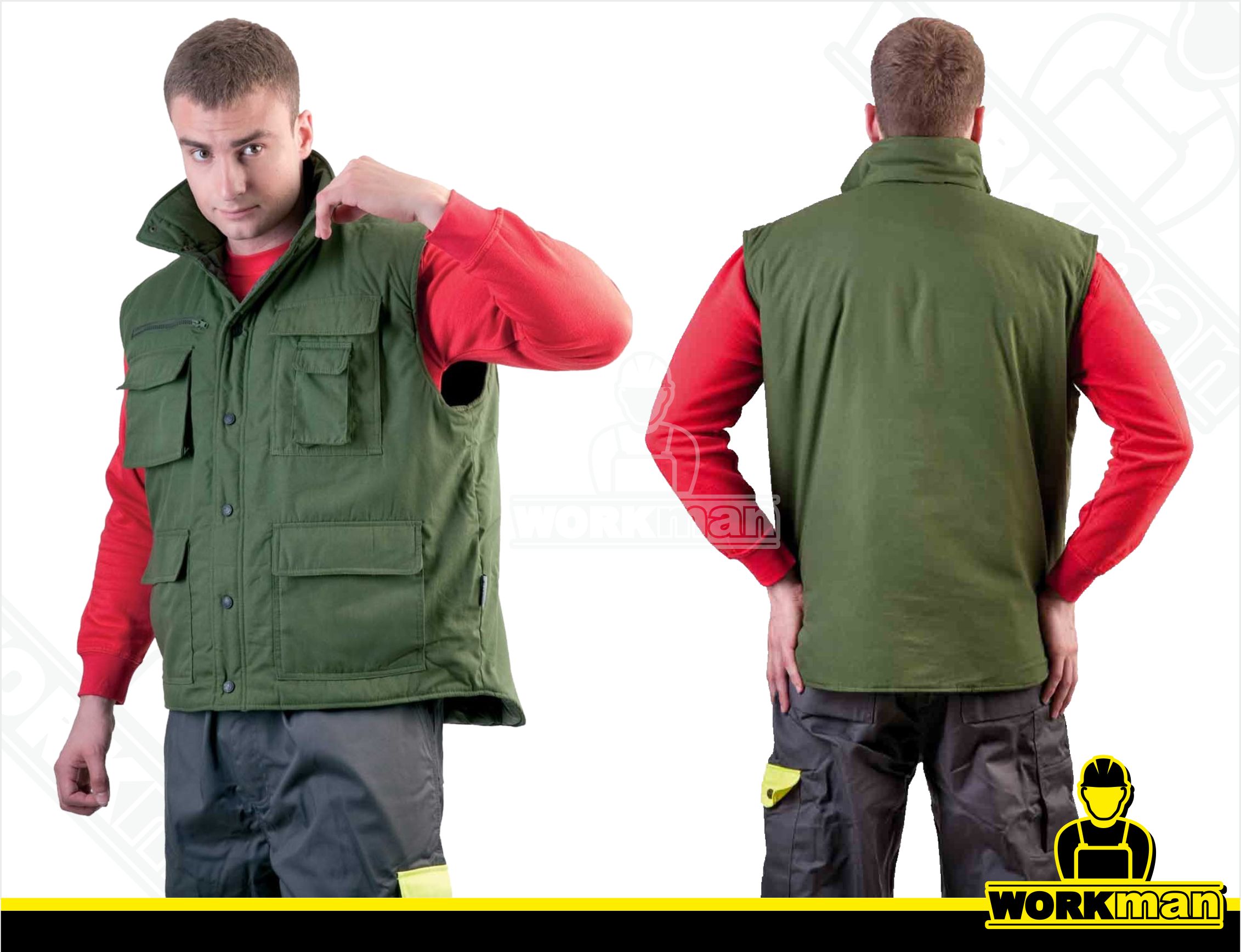 Zateplená pracovná vesta TRITON Červa