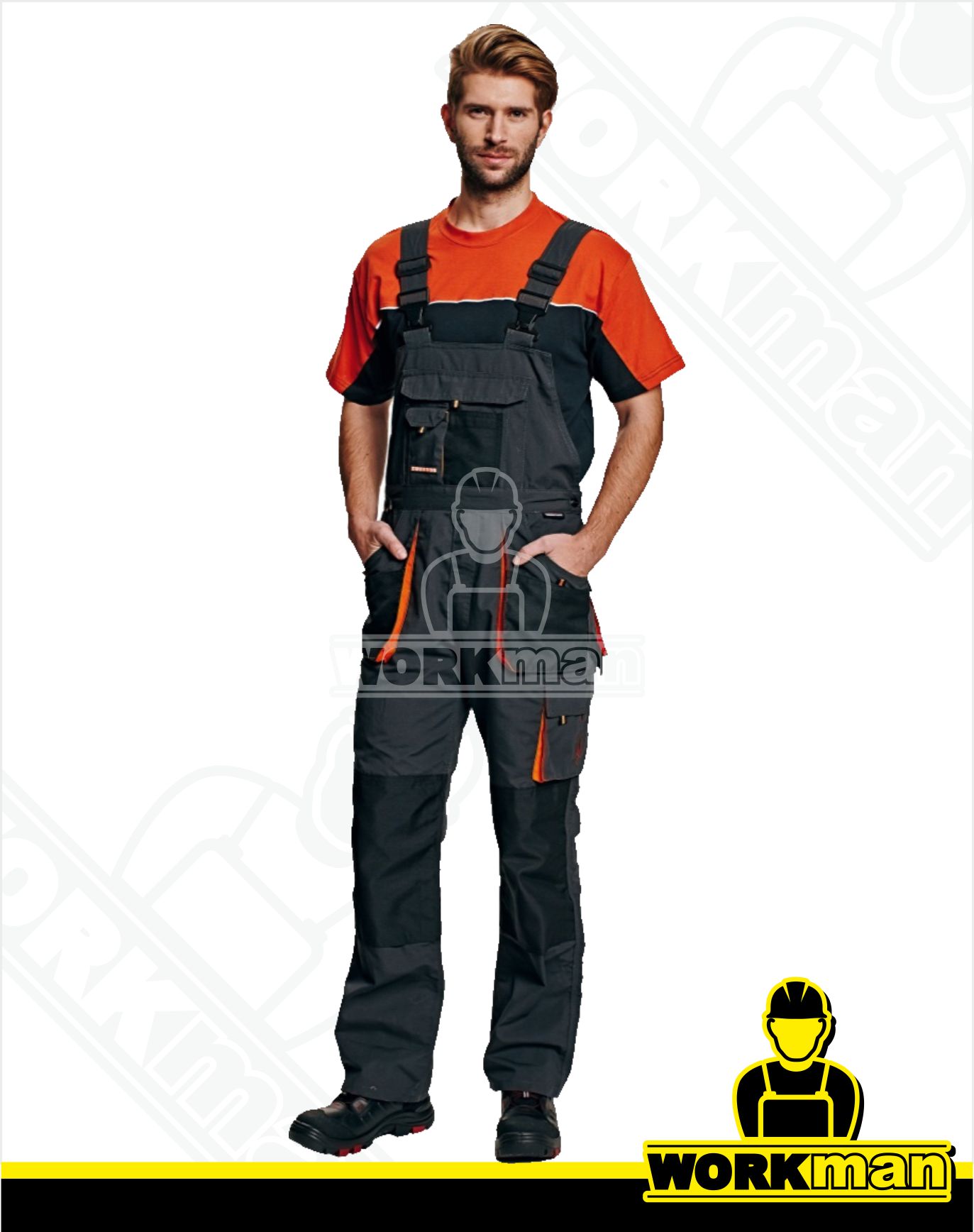 Montérkové nohavice EMERTON s náprsenkou Červa