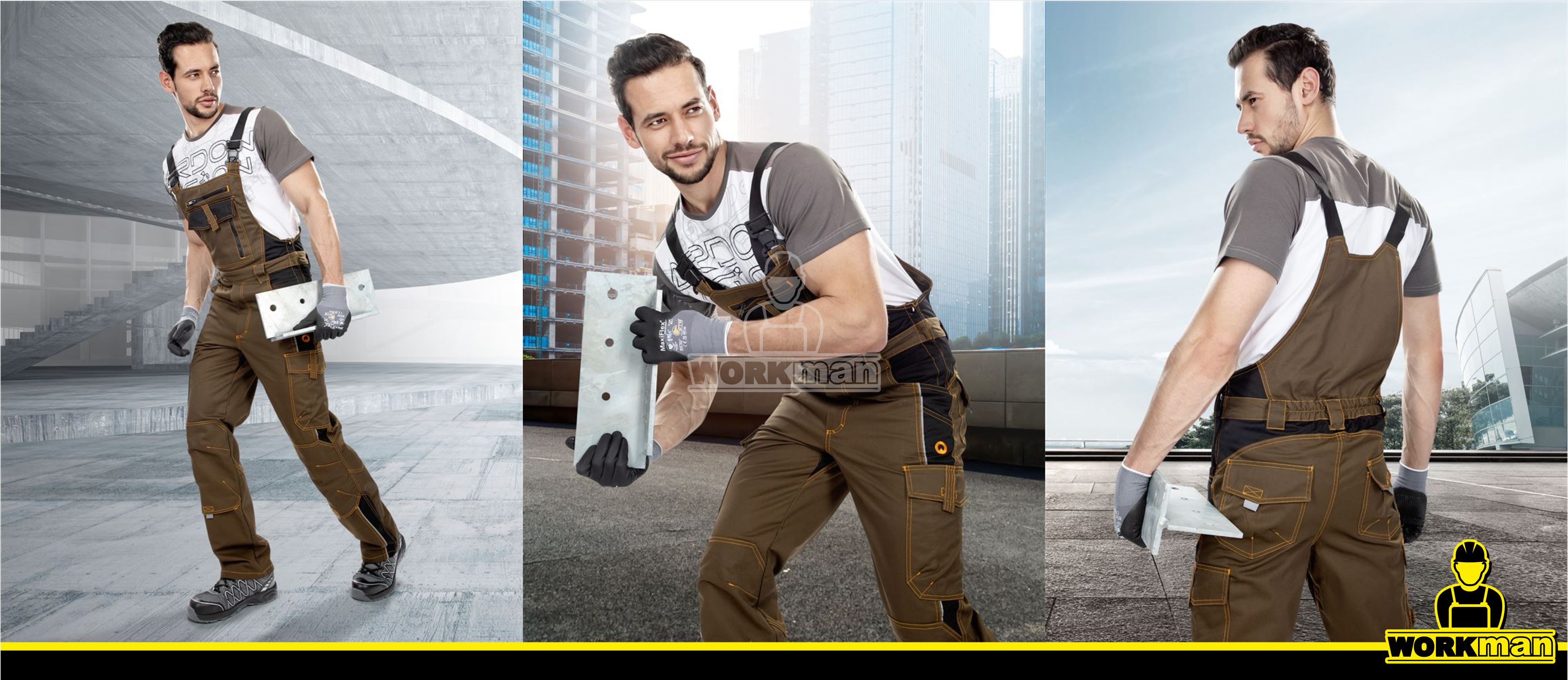 Predĺžené montérkové nohavice VISION 03 s náprsenkou Ardon