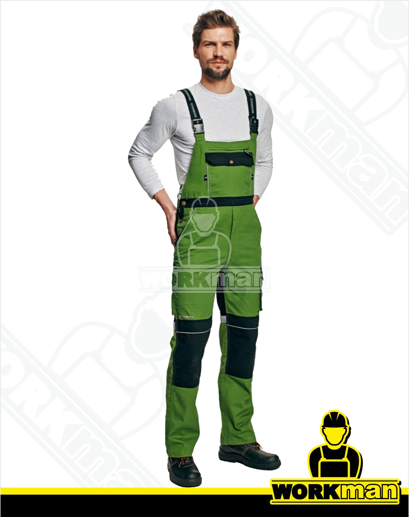 Montérkové nohavice STANMORE s náprsenkou Červa