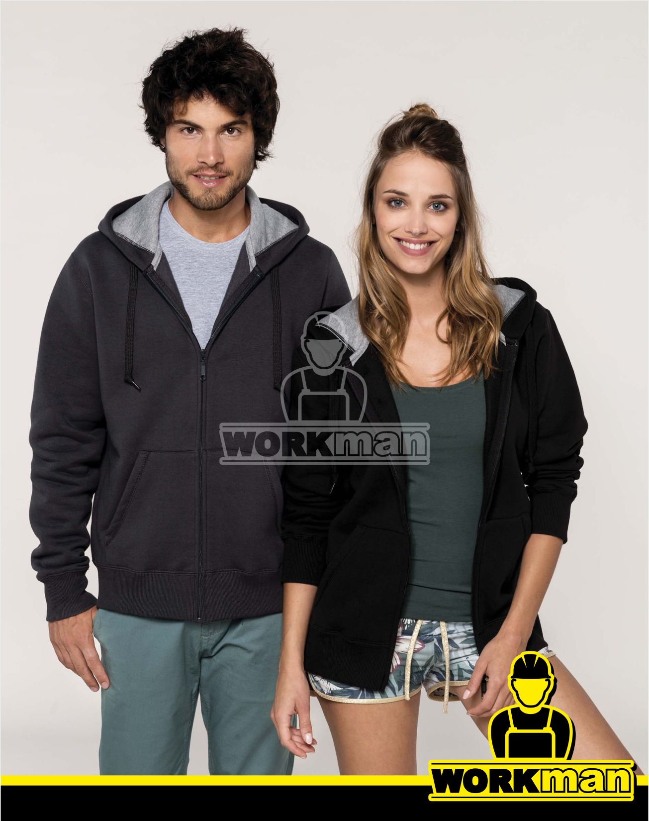 Pánská mikina s kapucňou a zipsom Kariban