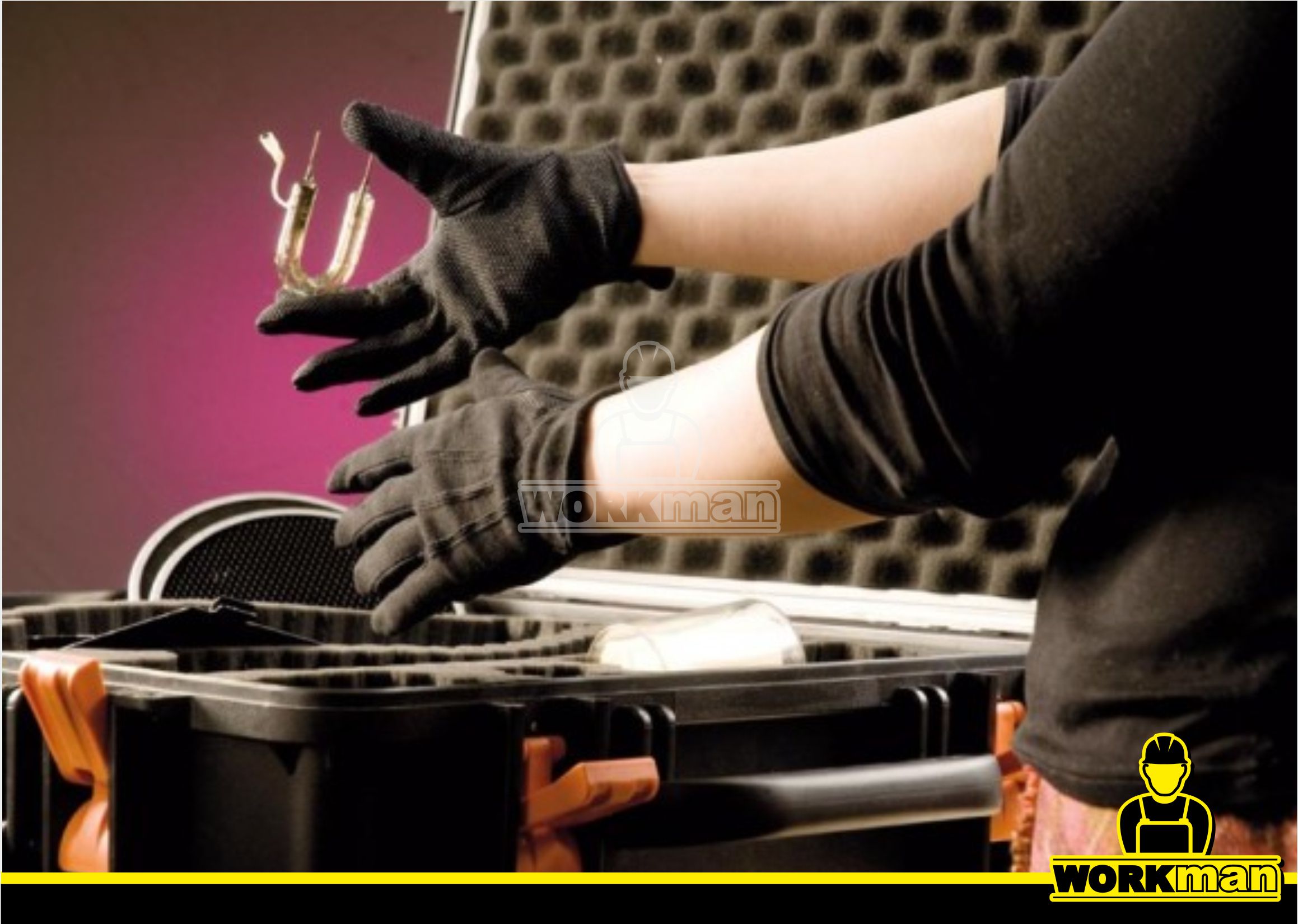 Povrstvené bavlnené rukavice BUSTARD Červa čierne