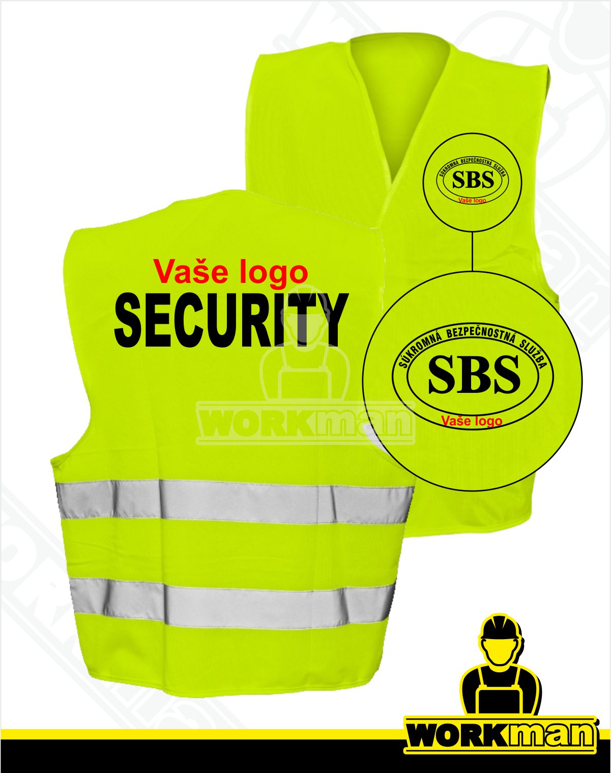Reflexná vesta UNI SBS-SECURITY Červa