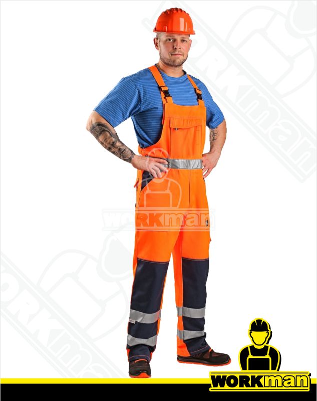 Reflexné montérkové nohavice NORWICH s náprsenkou Cxs