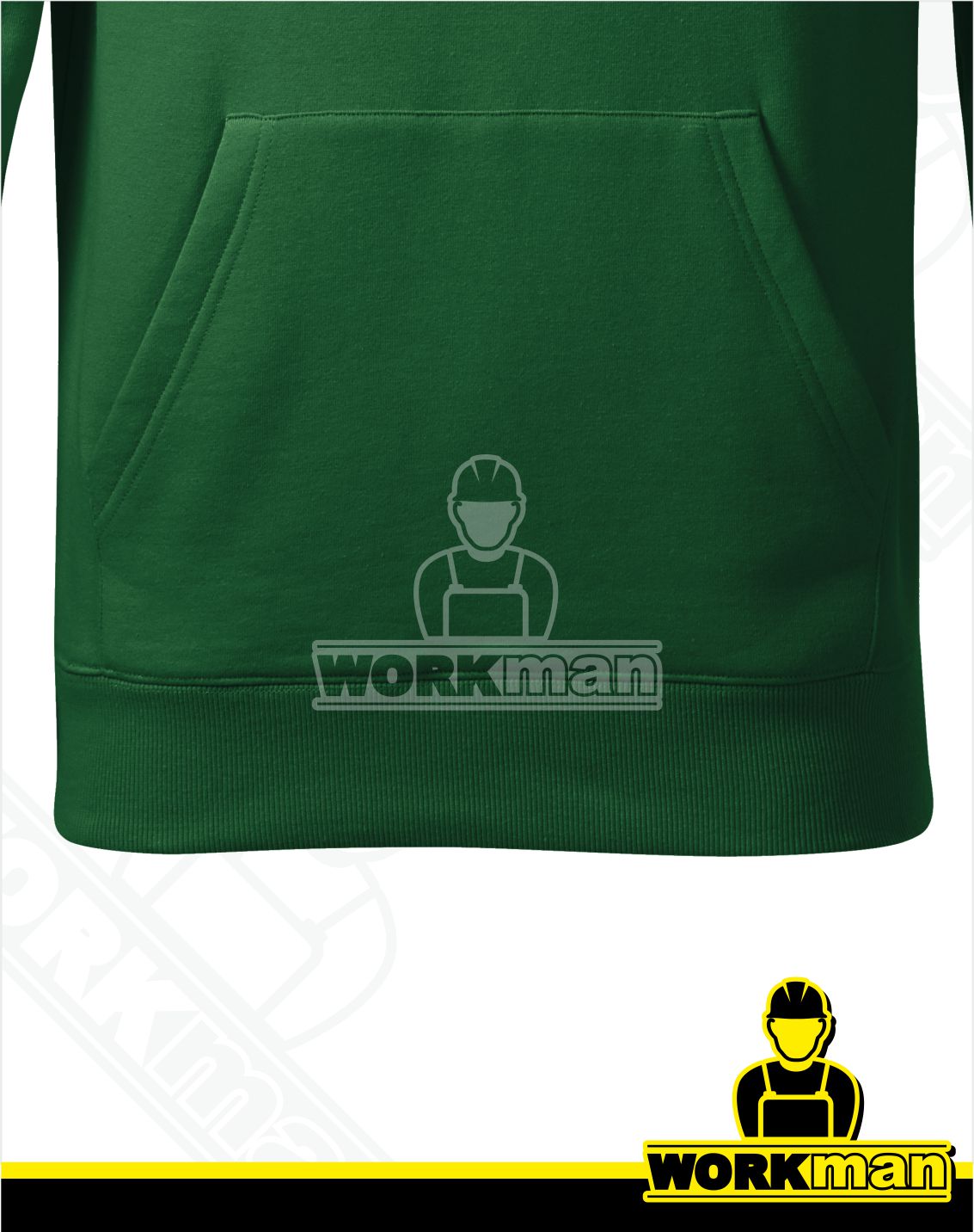 Pánska mikina s kapucňou CAPE Malfini fľaškovozelená