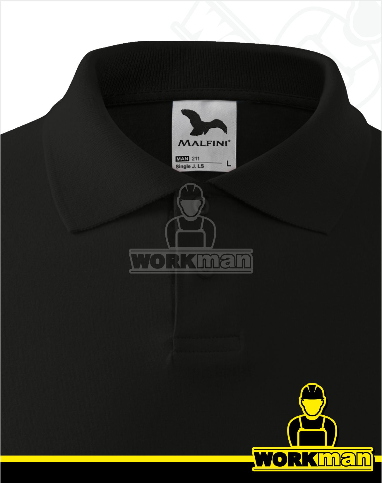 Pánska polokošeľa SINGLE J. LS Malfini čierna