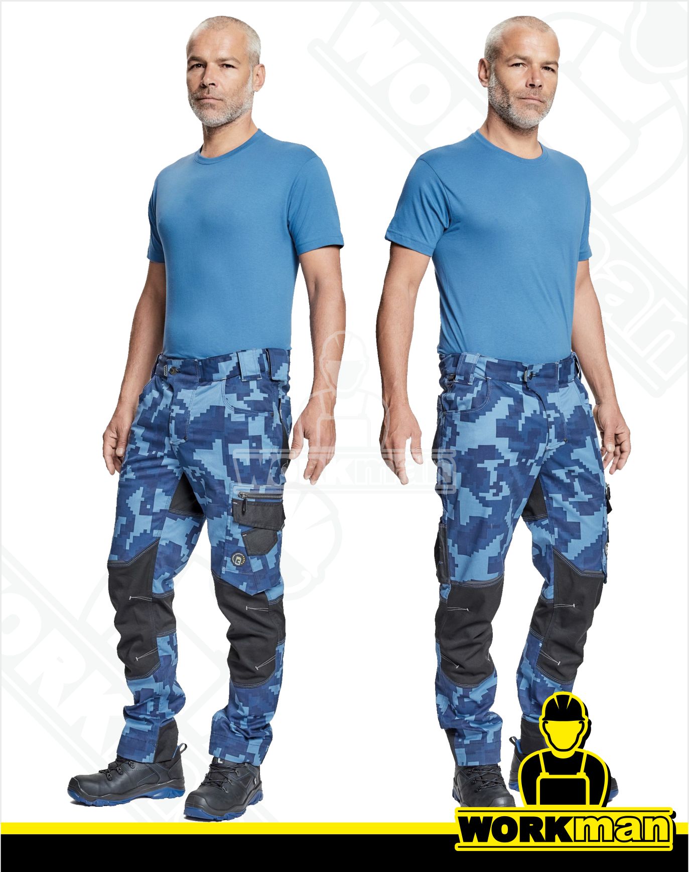 Strečové montérkové nohavice NEURUM CAMOUFLAGE do pása Červa