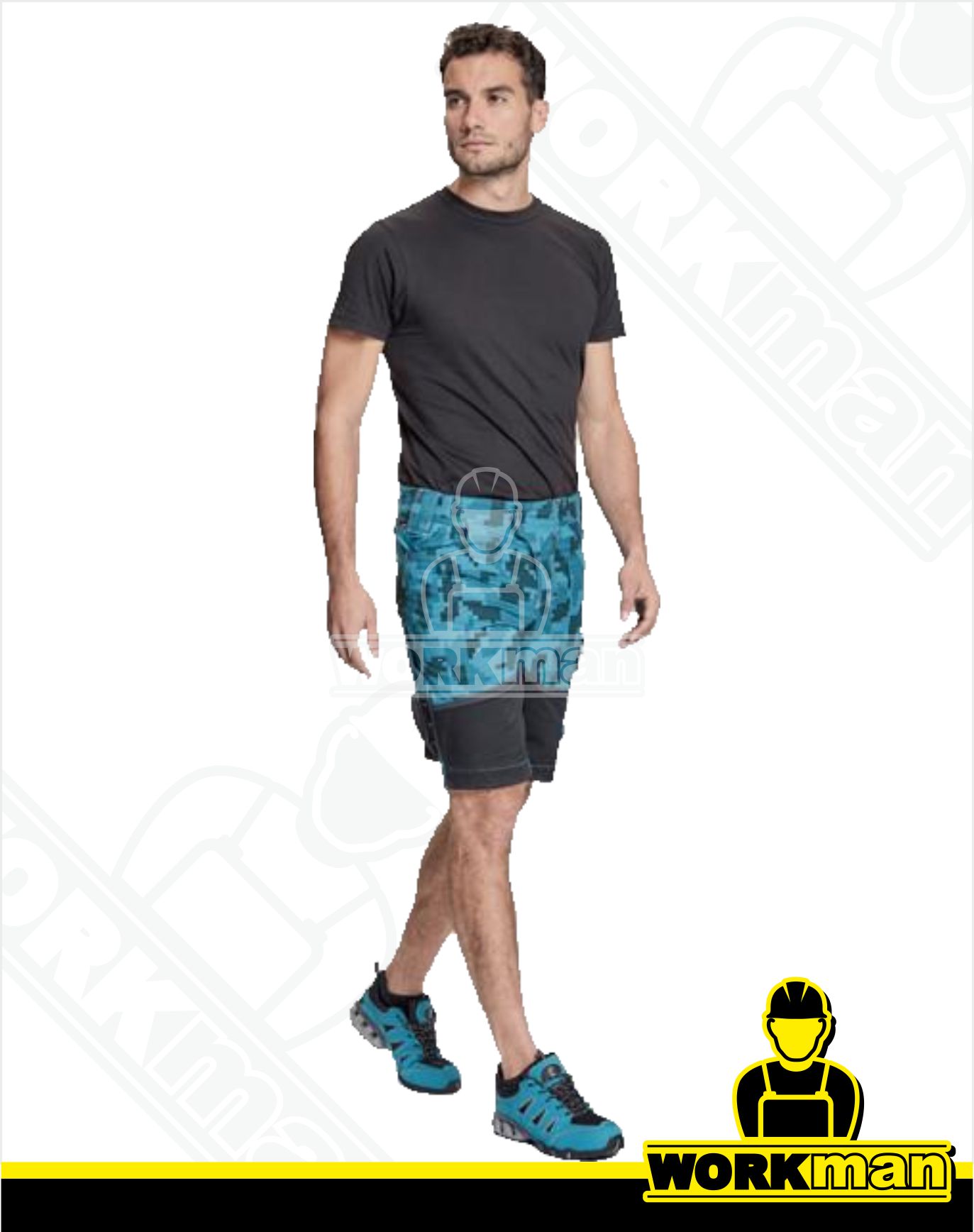 Strečové montérkové šortky NEURUM CAMOUFLAGE Červa