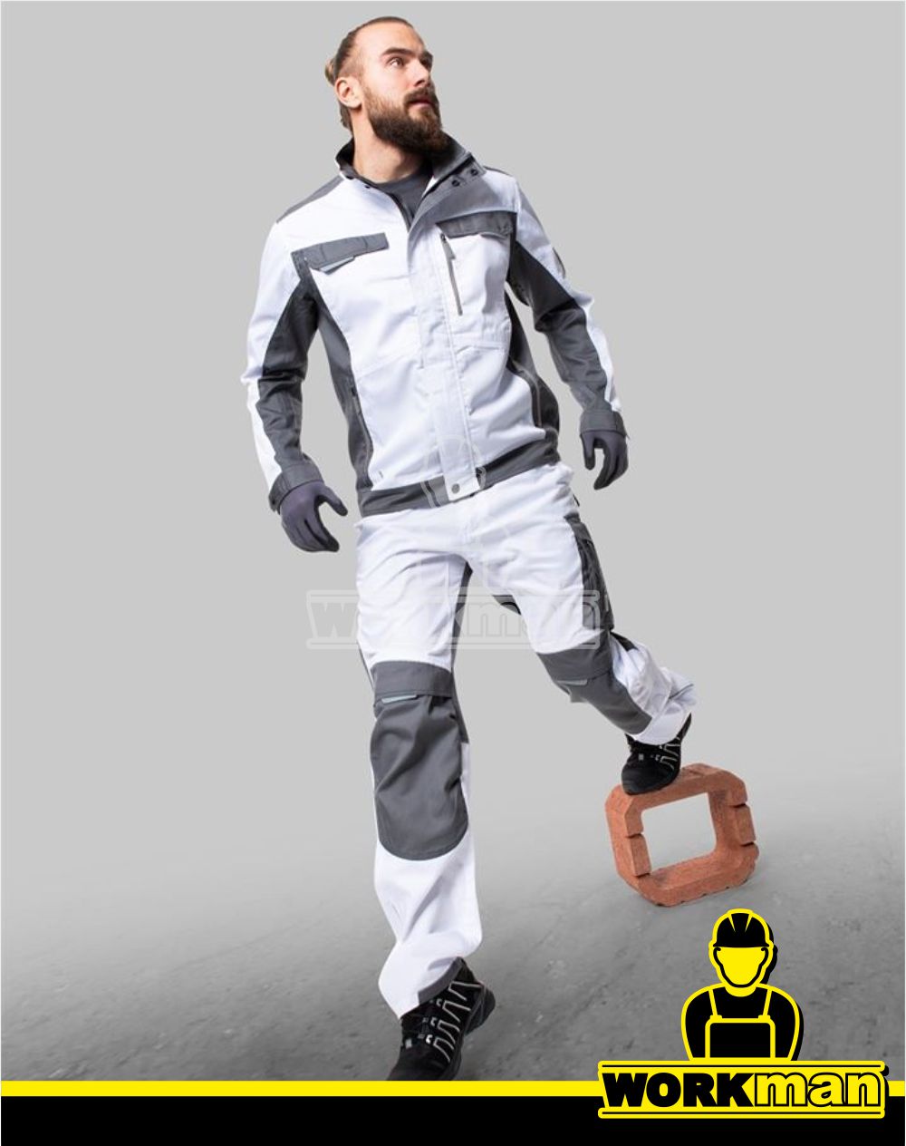 Montérkové nohavice SUMMER s náprsenkou ARDON biela