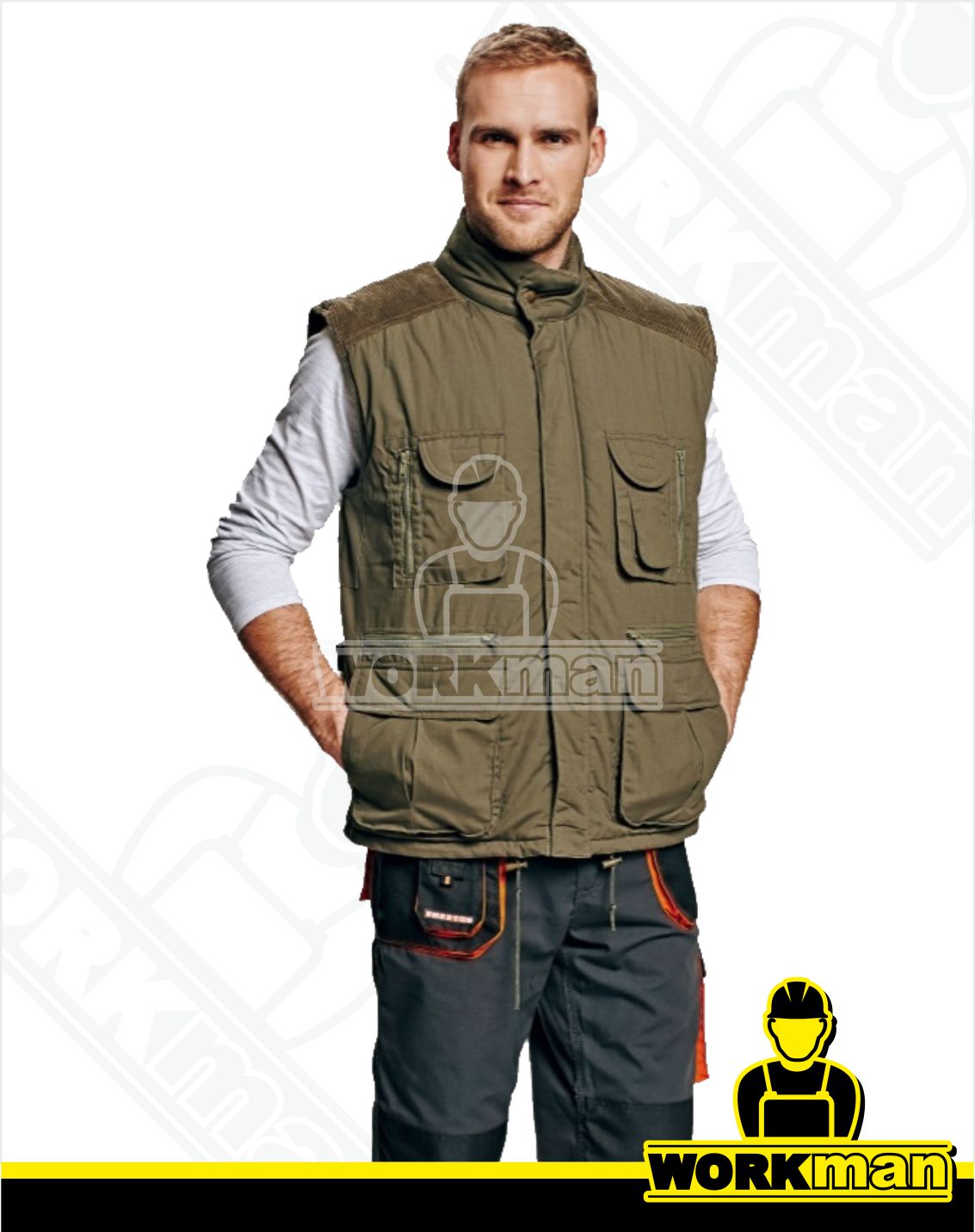 Zateplená vesta s menčestrovými výložkami DAVIDA Červa