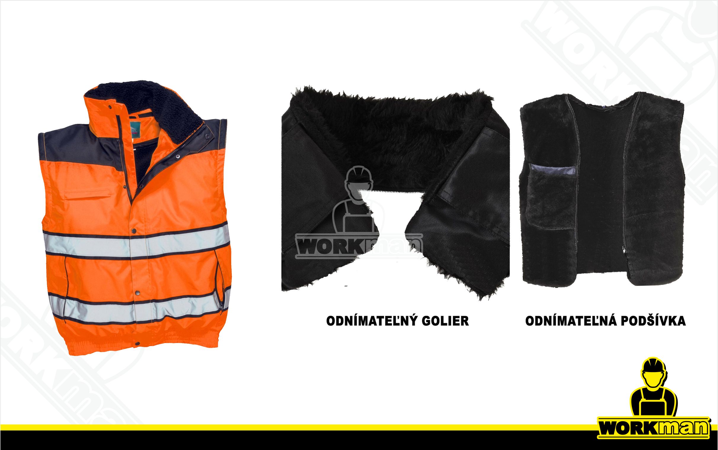 Zateplená reflexná bunda Hi-Vis CLASSIC BOMBER C466 3v1 Portwest