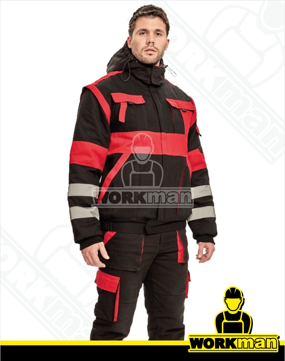 Zateplená montérková bunda MAX WINTER REFLEX Červa