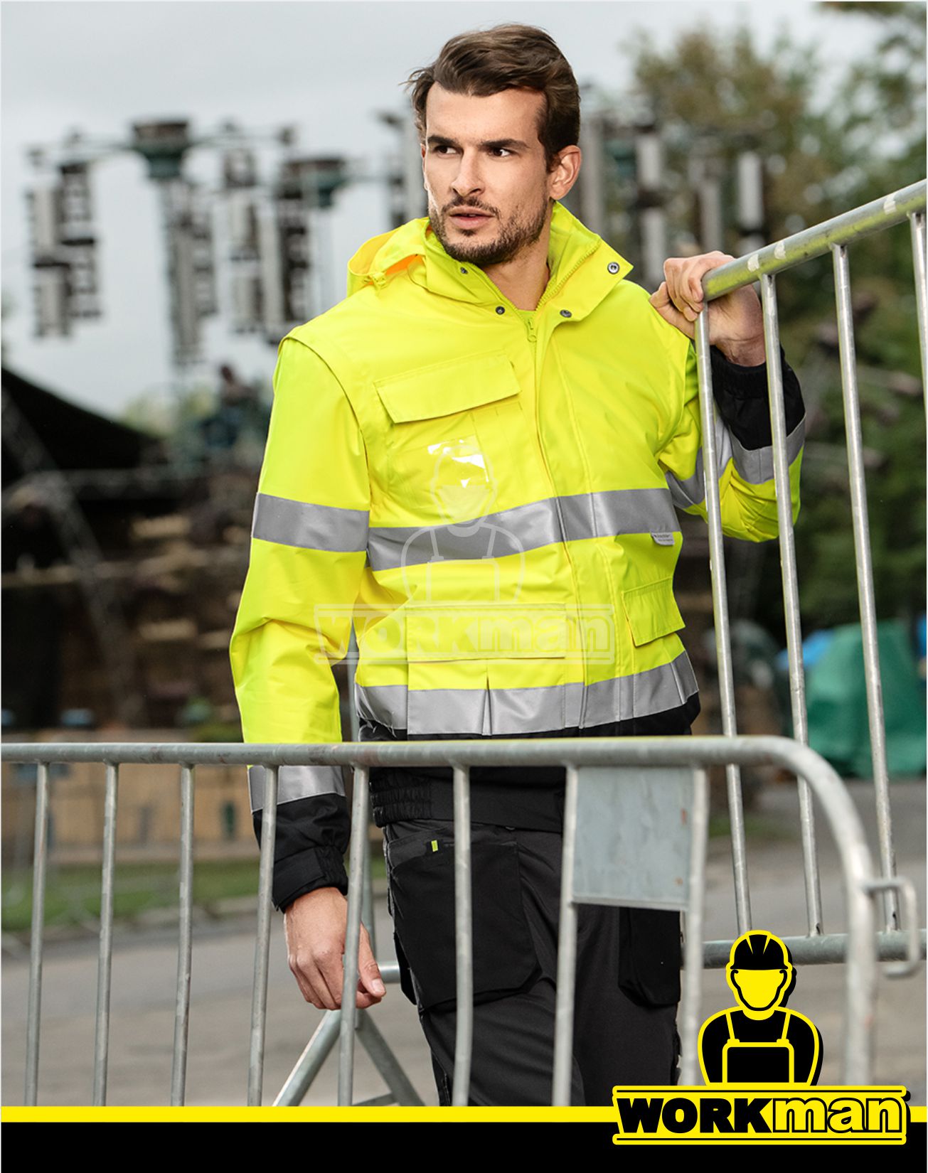 Reflexná bunda HV GUARD 4 IN 1 Rimeck žltá