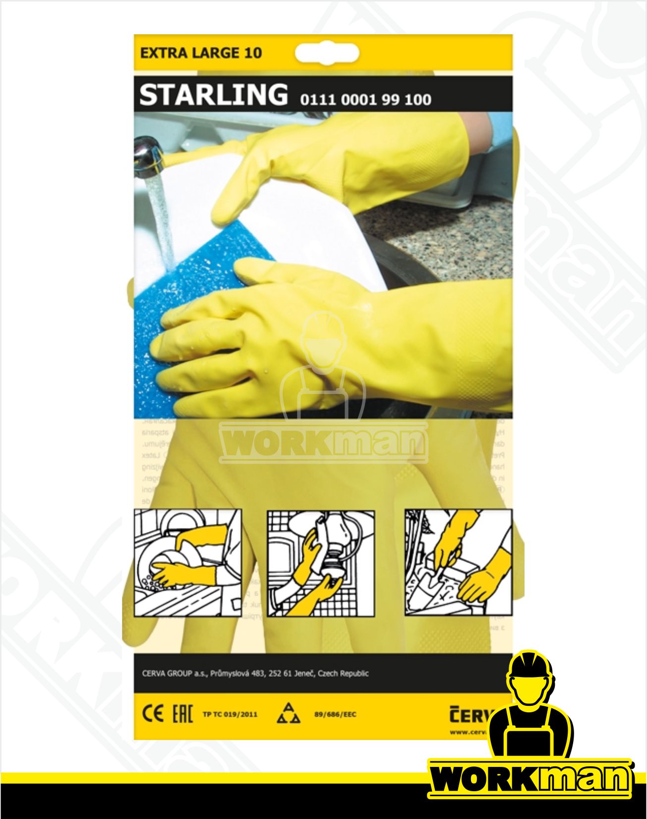 Latexové rukavice pre domácnosť STARLING Červa žlté