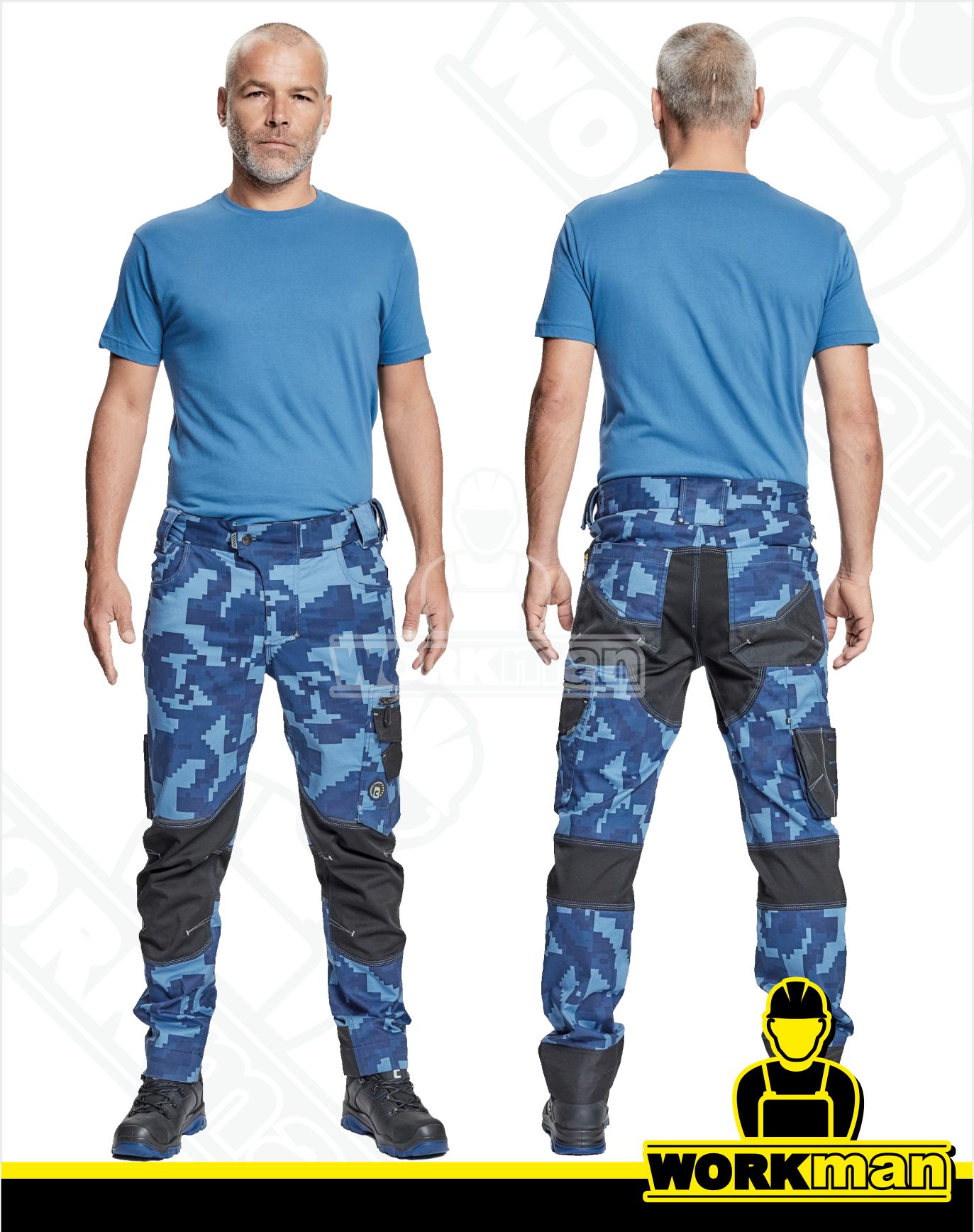 Strečové montérkové nohavice NEURUM CAMOUFLAGE do pása Červa