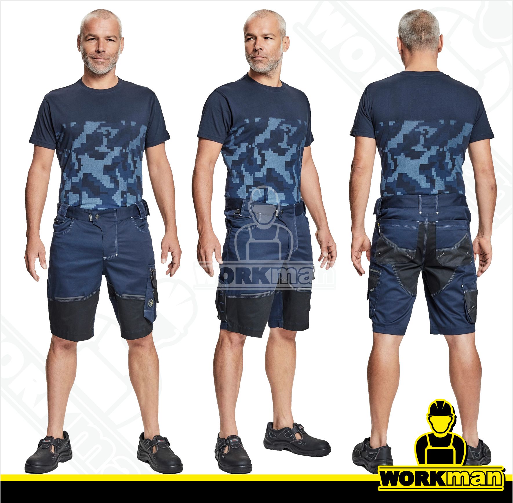 Strečové montérkové šortky NEURUM CLASSIC Červa