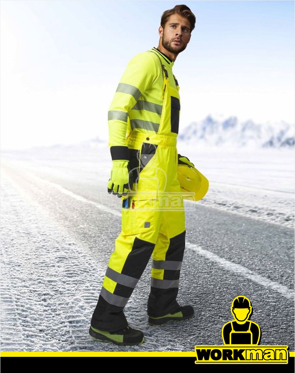 Zateplené reflexné nohavice HOWARD s náprsenkou Ardon