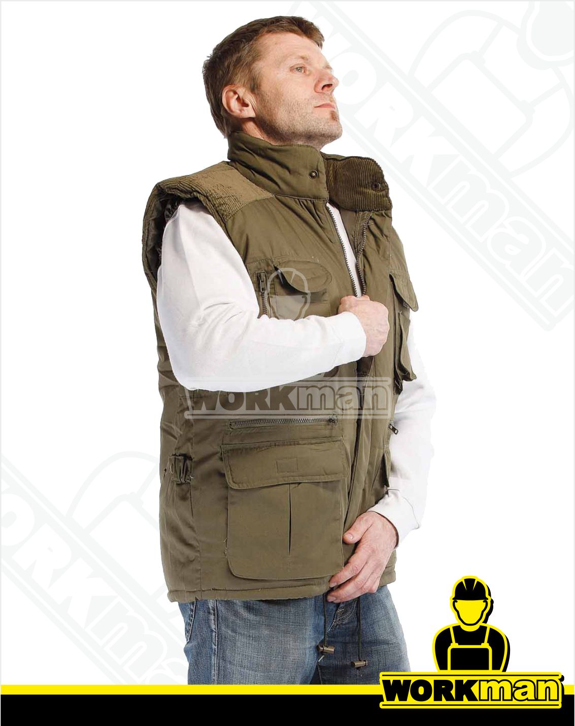 Zateplená vesta s menčestrovými výložkami DAVIDA Červa